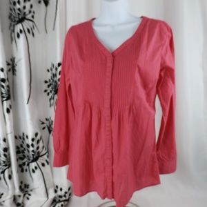 Lands End Long Sleeve Pink Button down S